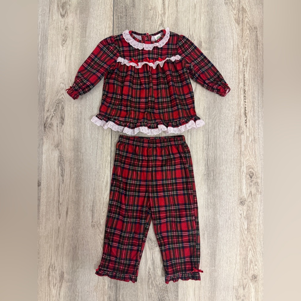 Little Me Red Plaid Pajama Set